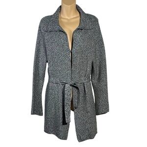 Damask Womens Cardigan Size M Egyptian Cotton Quiet Luxury Minimalist Cottage